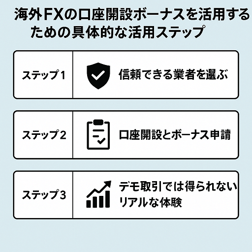 海外FXの口座開設ボーナスを活用するための具体的な活用ステップ
